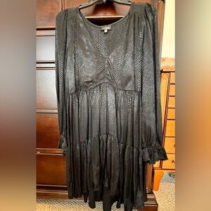 Leopard print satin babydoll dress Sz M